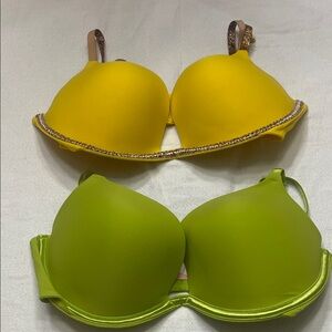 Victoria's Secret Yellow and Green Bras